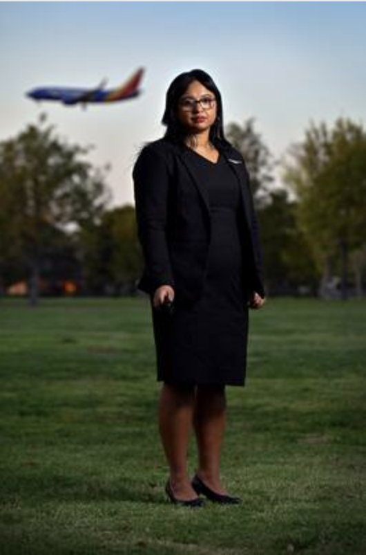 In her first months as a flight attendant, Jennie Ballesteros worked evacuation flights as the world shut down. She may be lose her job Thursday, when Cares Act funding to airlines expires. CREDIT: Photo by David Becker for The Washington Post