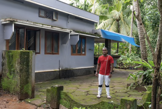 Pradeesh Athekkatil, the youngest of five brothers, had worked as a driver for a limousine company in the United Arab Emirates. He returned to India after not being paid for three months. MUST CREDIT: photo for The Washington Post by Ashiq MK.