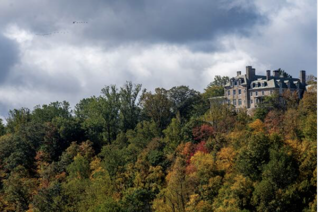 President Trump received a tax break of $21.1 million for promising to preserve 150 acres of the estate's woodlands, based off a 2016 appraisal that valued Seven Springs at $56.5 million. MUST CREDIT: photo for The Washington Post by Johnny Milano.