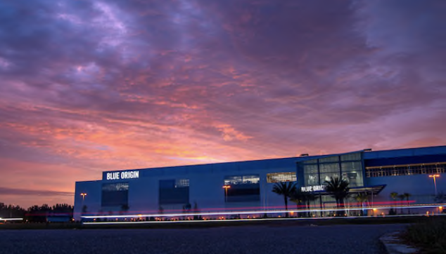 The Blue Origin rocket manufacturing facility at Kennedy Space Center's Exploration Park. MUST CREDIT: Washington Post photo by Jonathan Newton.