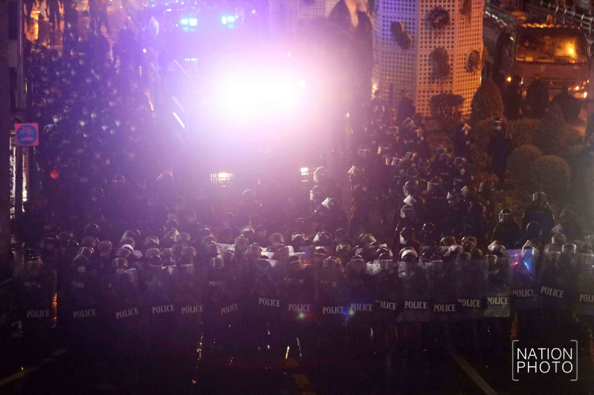 Driven away by water cannons, protesters vow to rally again today