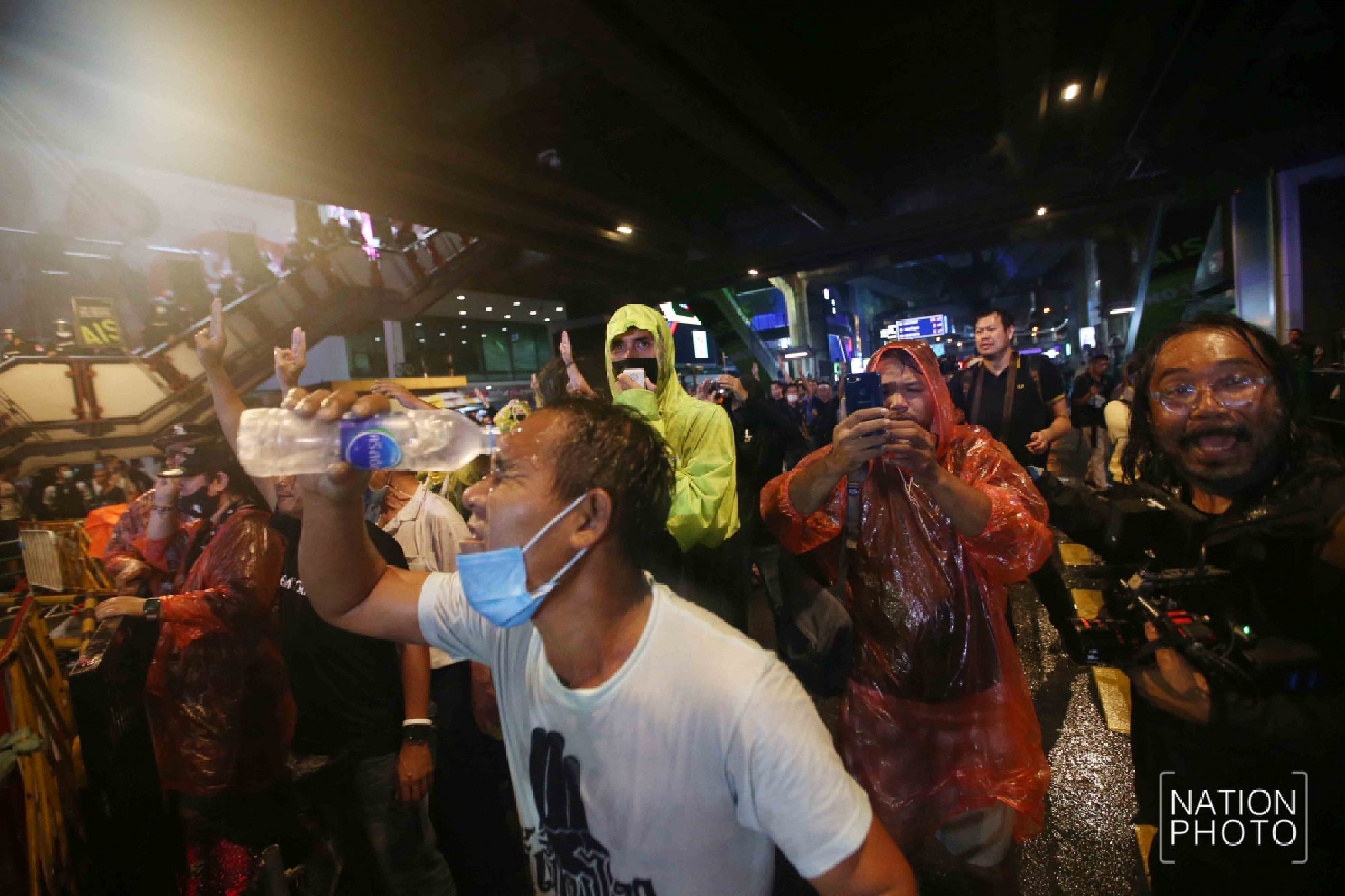 Driven away by water cannons, protesters vow to rally again today