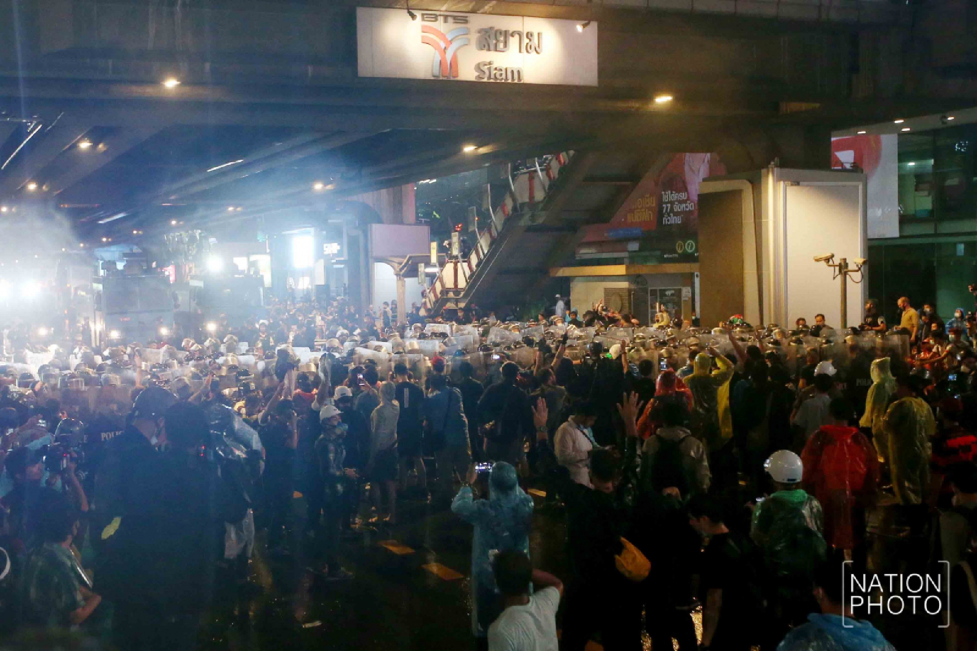Driven away by water cannons, protesters vow to rally again today