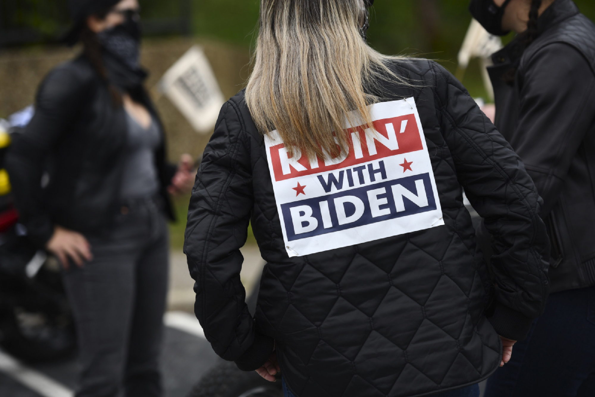 Joe Biden supporters gather in Allentown, Pa., on Oct. 10. Trump won the battleground state in 2016 by about 44,000 votes. MUST CREDIT: Photo by Mark Makela for The Washington Post