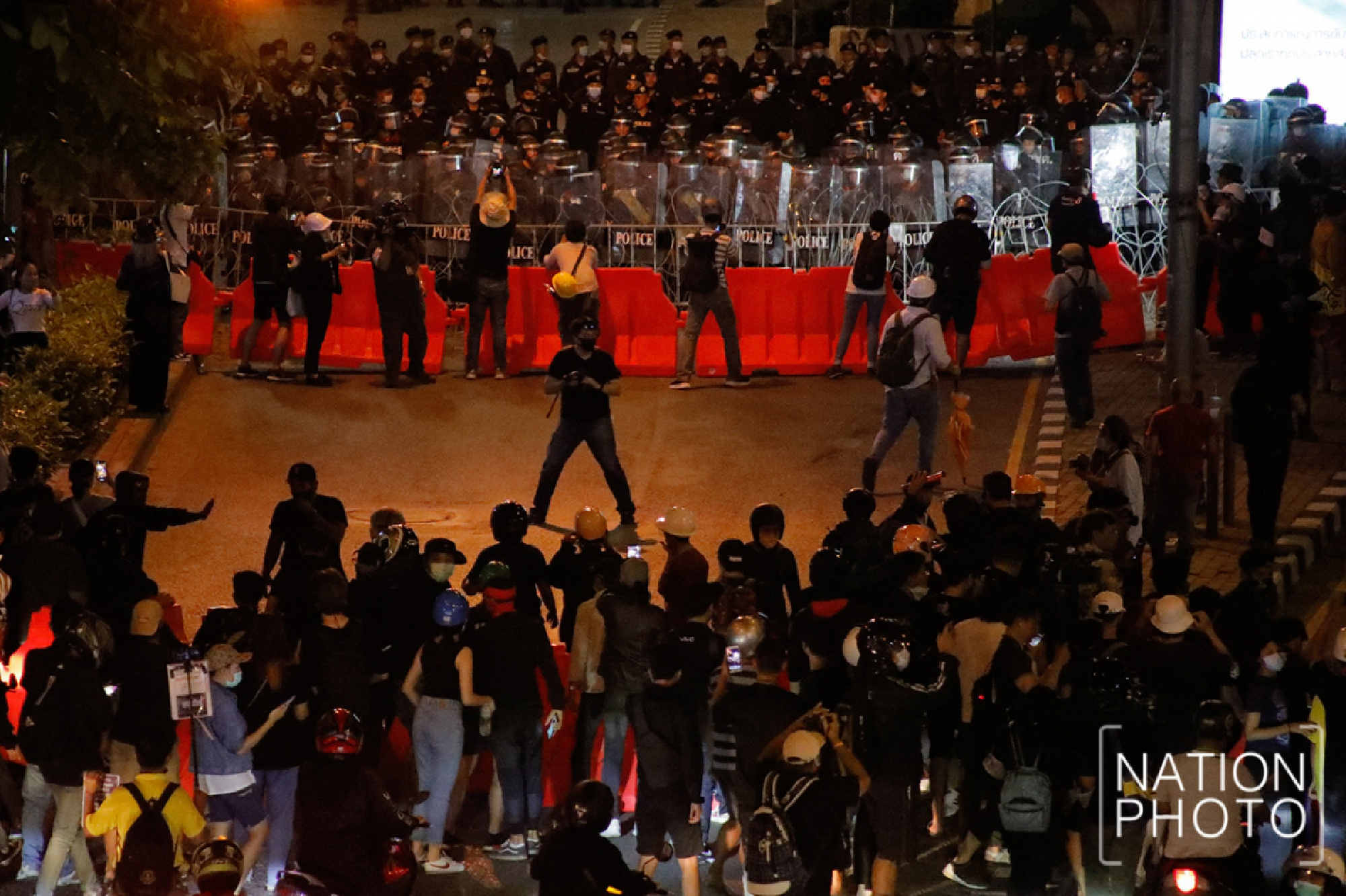 Protesters head to Government House after gathering at Victory Monument