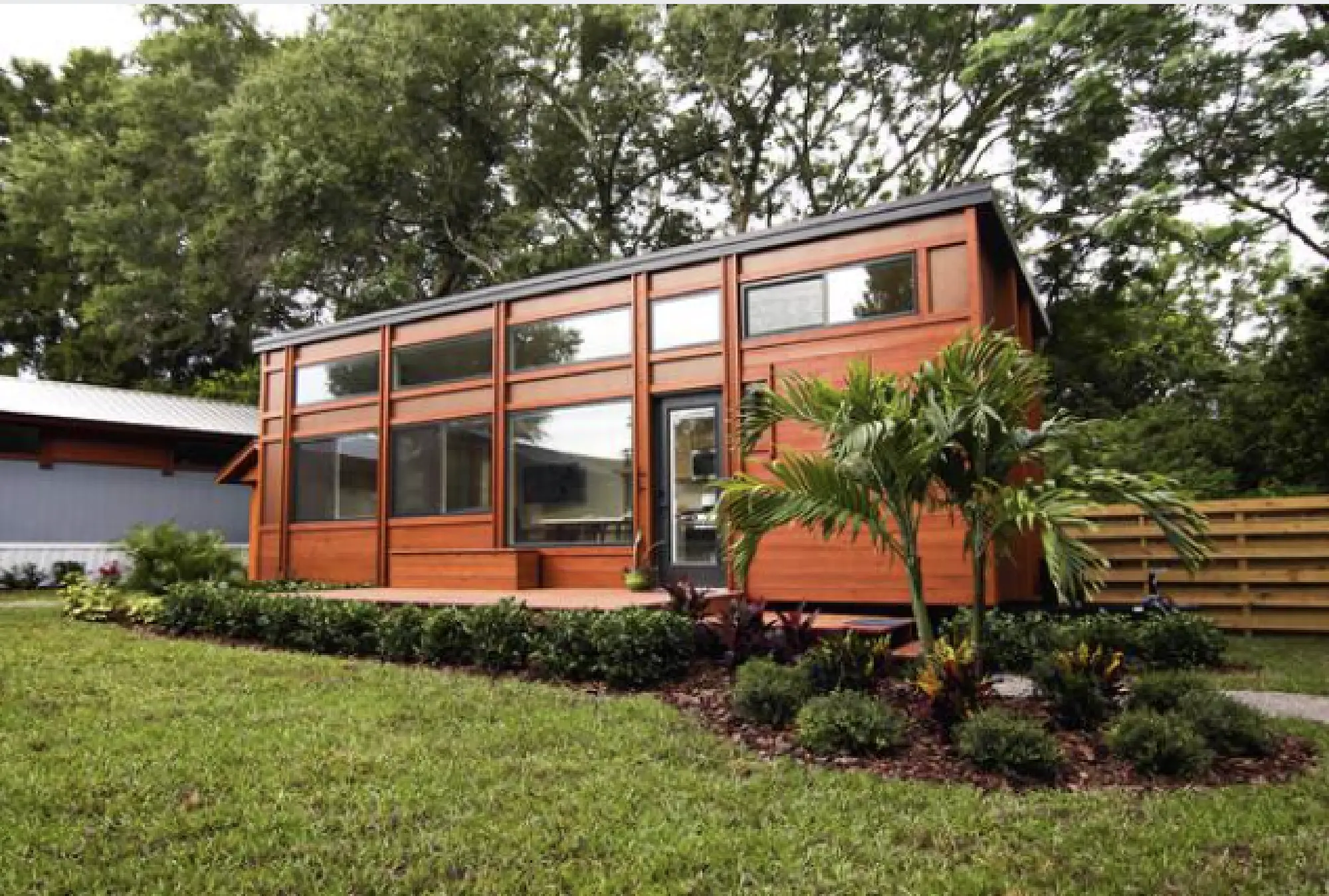 Judie Clark's tiny house at Tampa Bay Village is roughly 400 square feet. She downsized from a 1,700 square foot house in Tampa, Florida. Clark, 82, worked as a tour director aboard a 35-foot tour bus for 20 years. MUST CREDIT: David Peterson.