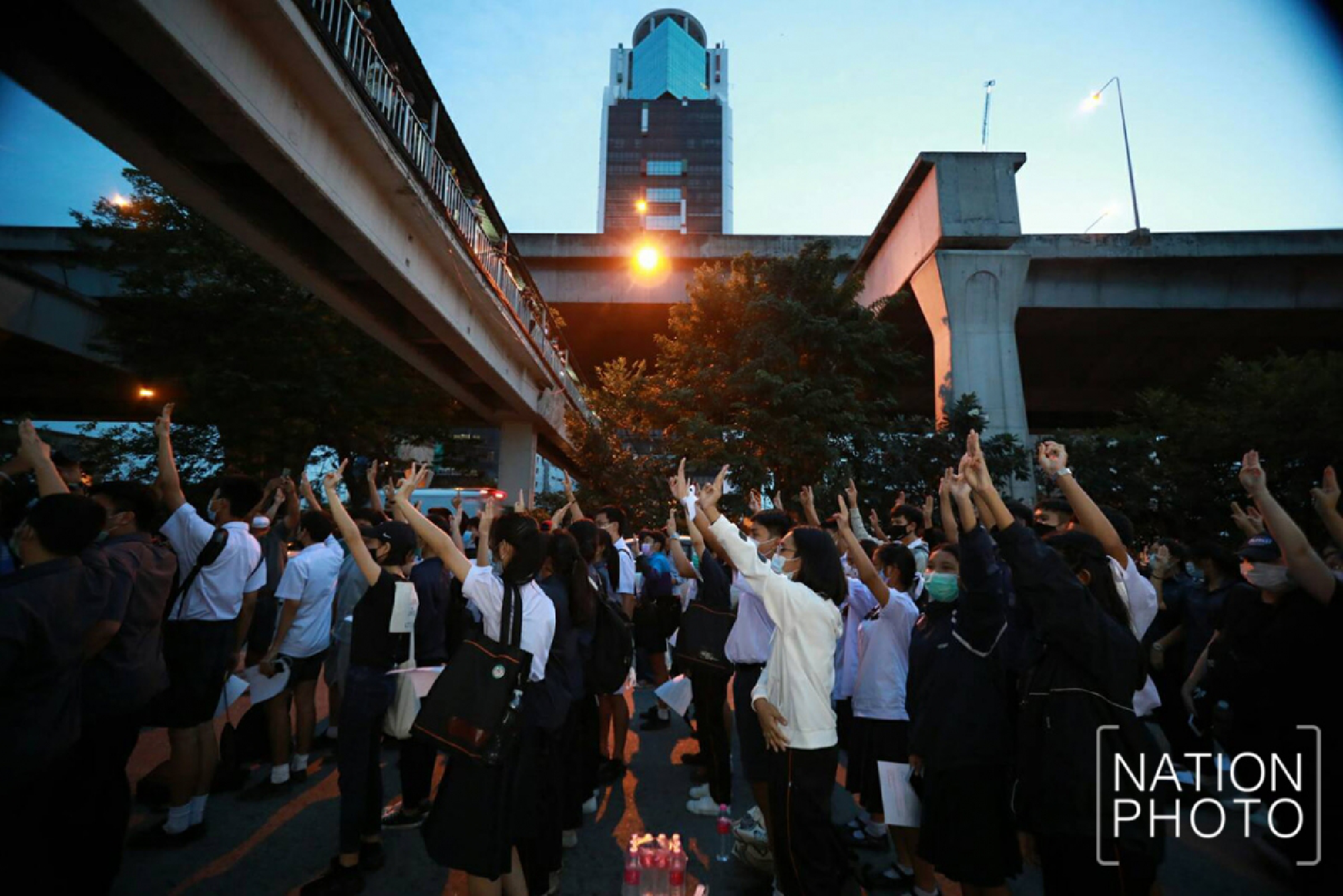 Nation TV hit by protest as pro-democracy carnival takes over Silom