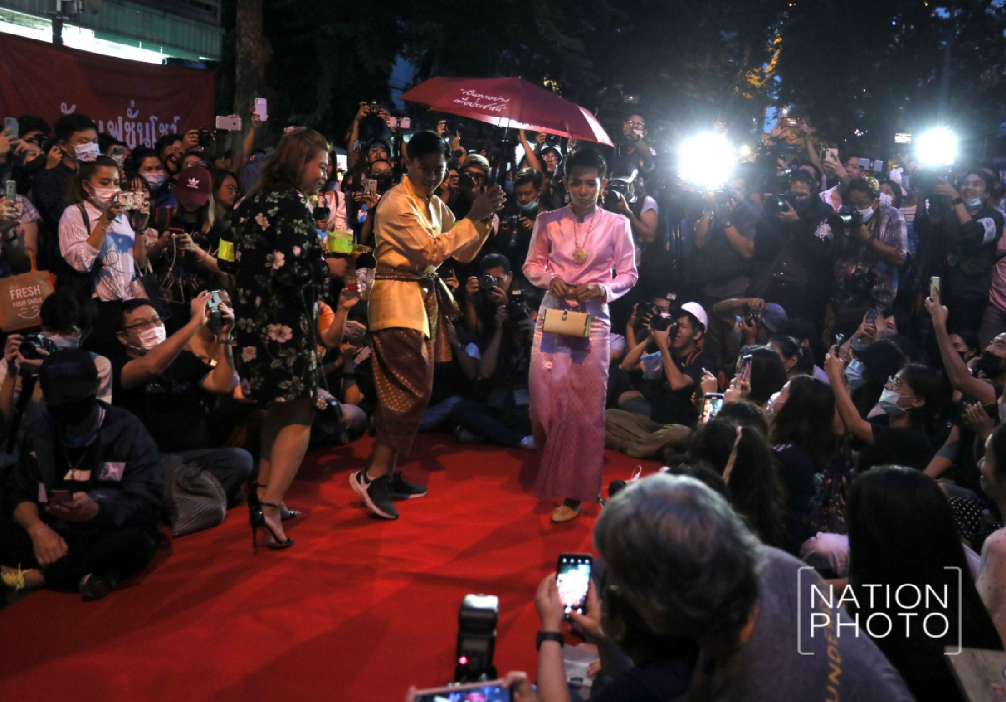 Nation TV hit by protest as pro-democracy carnival takes over Silom