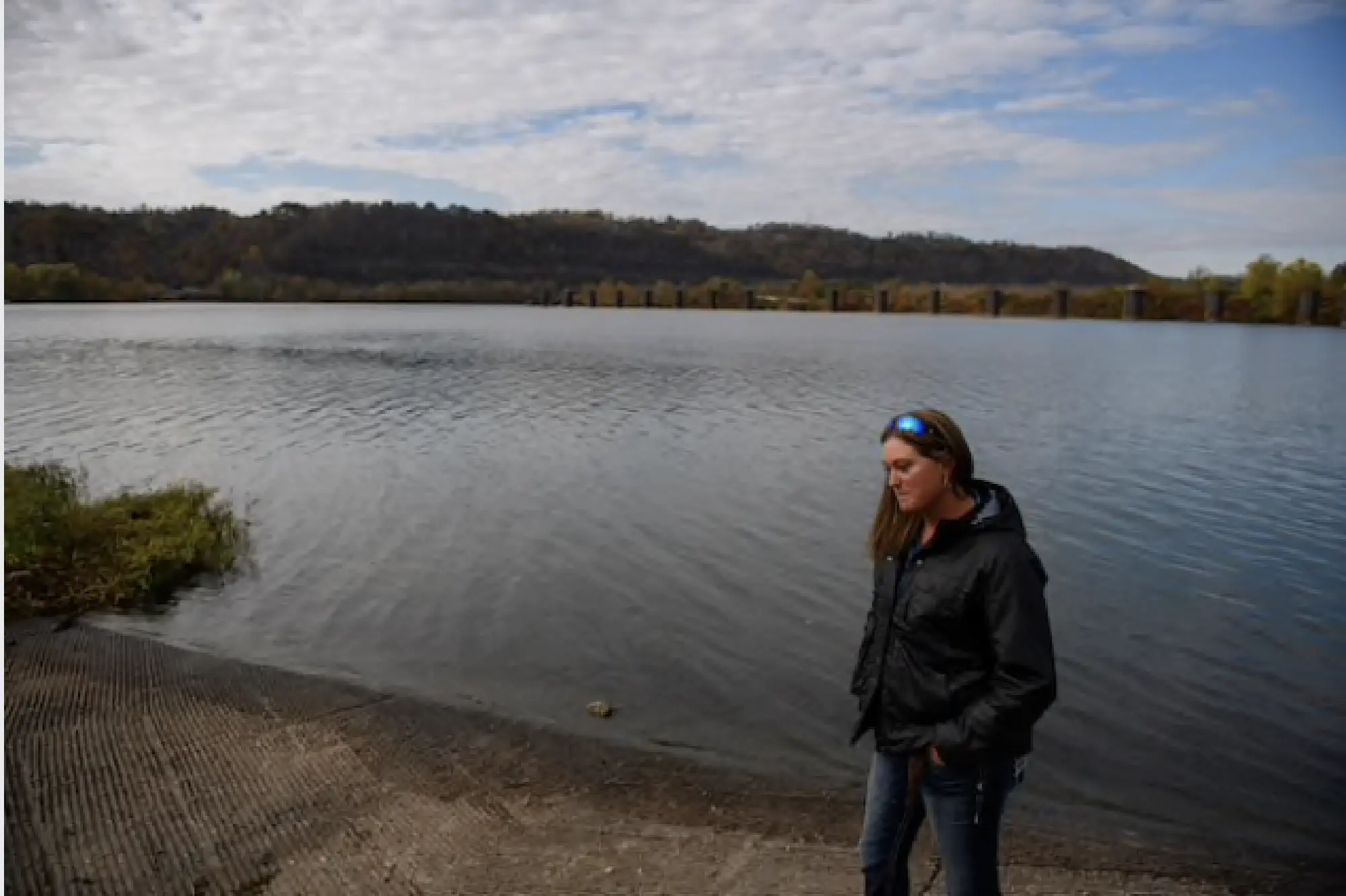 Kathleen Trabert, 31, beside the Ohio River, across from Dilles Bottom in Moundsville, W.Va. MUST CREDIT: photo for The Washington Post by Jeff Swensen.
