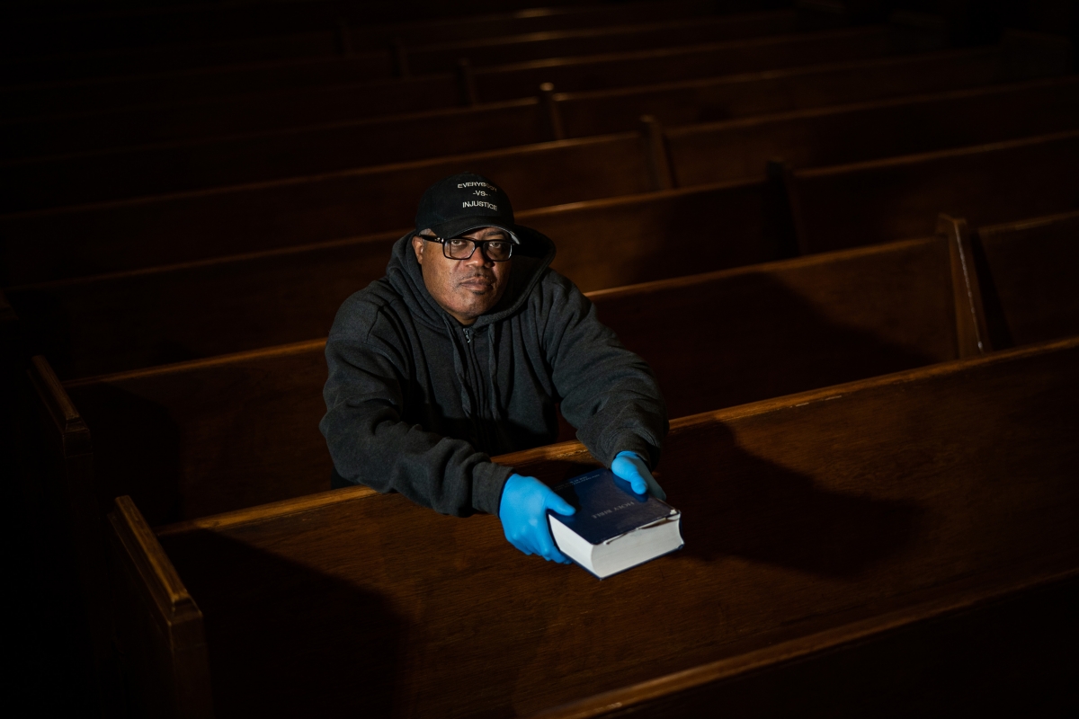 The Rev. W.J. Rideout III said he doesn't talk to some people about politics. "People feel like Trump supporters are going to hurt them," he said. MUST CREDIT: Washington Post photo by Salwan Georges