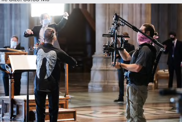 The Cathedral Choral Society shooting a video in October at the National Cathedral in Washington D.C. for Beethoven's 250th birthday. MUST CREDIT: Courtney Ruckman.