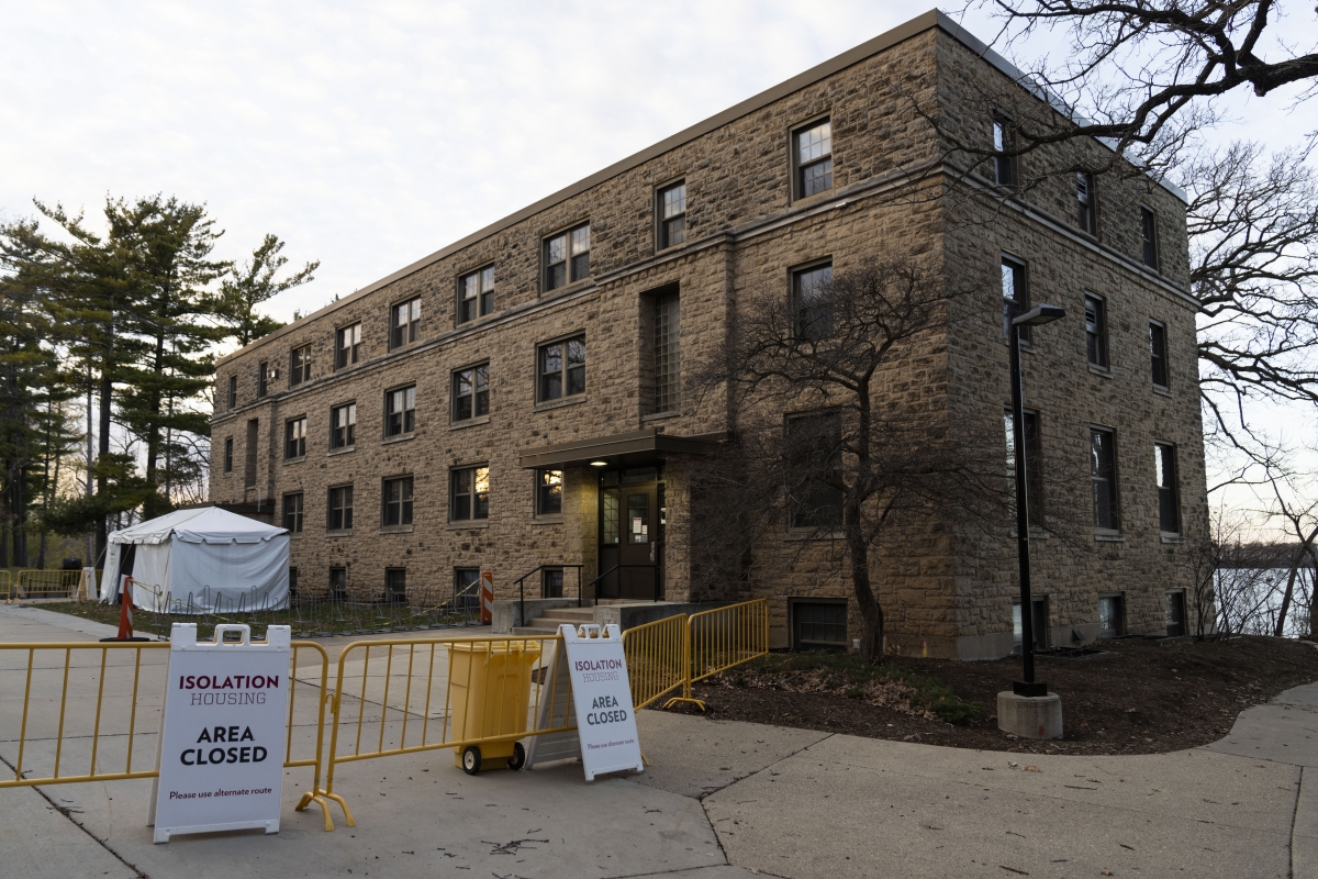 Isolation rooms are set aside for University of Wisconsin at Madison students who test positive. MUST CREDIT: Photo for The Washington Post by Lauren Justice