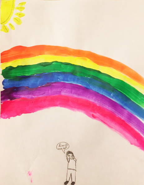 Ethan Pages, 10, who attends fifth-grade in Gaithersburg, Md., drew this picture to capture how he feels most of the time since the pandemic began. MUST CREDIT: Courtesy of Ethan Pages