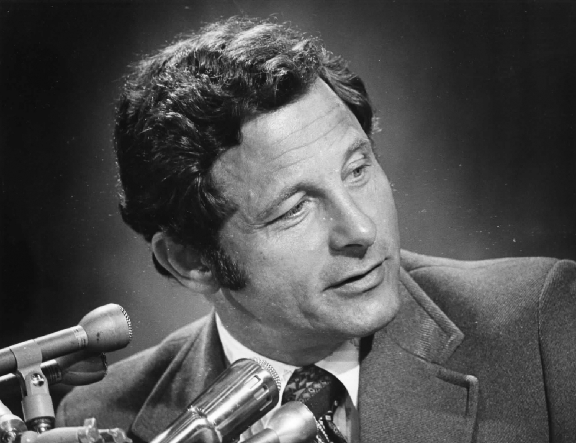 Sen. Birch Bayh, D-Ind., listens to witnesses during a Senate Judiciary Committee hearing on July 19, 1973. MUST CREDIT: Washington Post photo by Margaret Thomas.