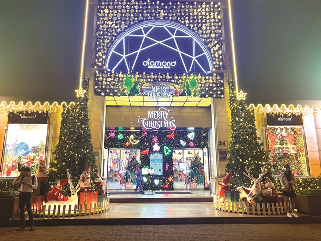 The Diamond Plaza retail complex on Lê Duẩn Street in District 1 in HCM City has one of the prettiest holiday displays this year. — VNS Photo An Phương