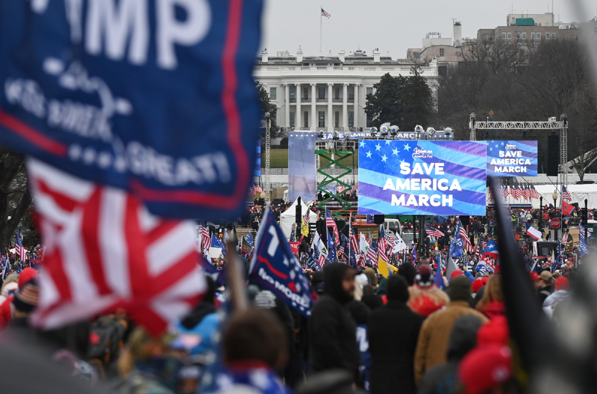 Supporters of President Donald Trump gather Wednesday near the White House with a spillover crowd extending to the Washington Monument. MUST CREDIT: Washington Post photo by Matt McClain