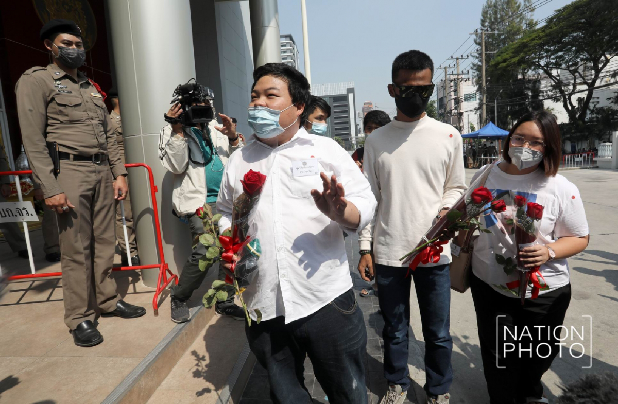 Protest leaders acknowledge lese majeste charges for speeches delivered last month