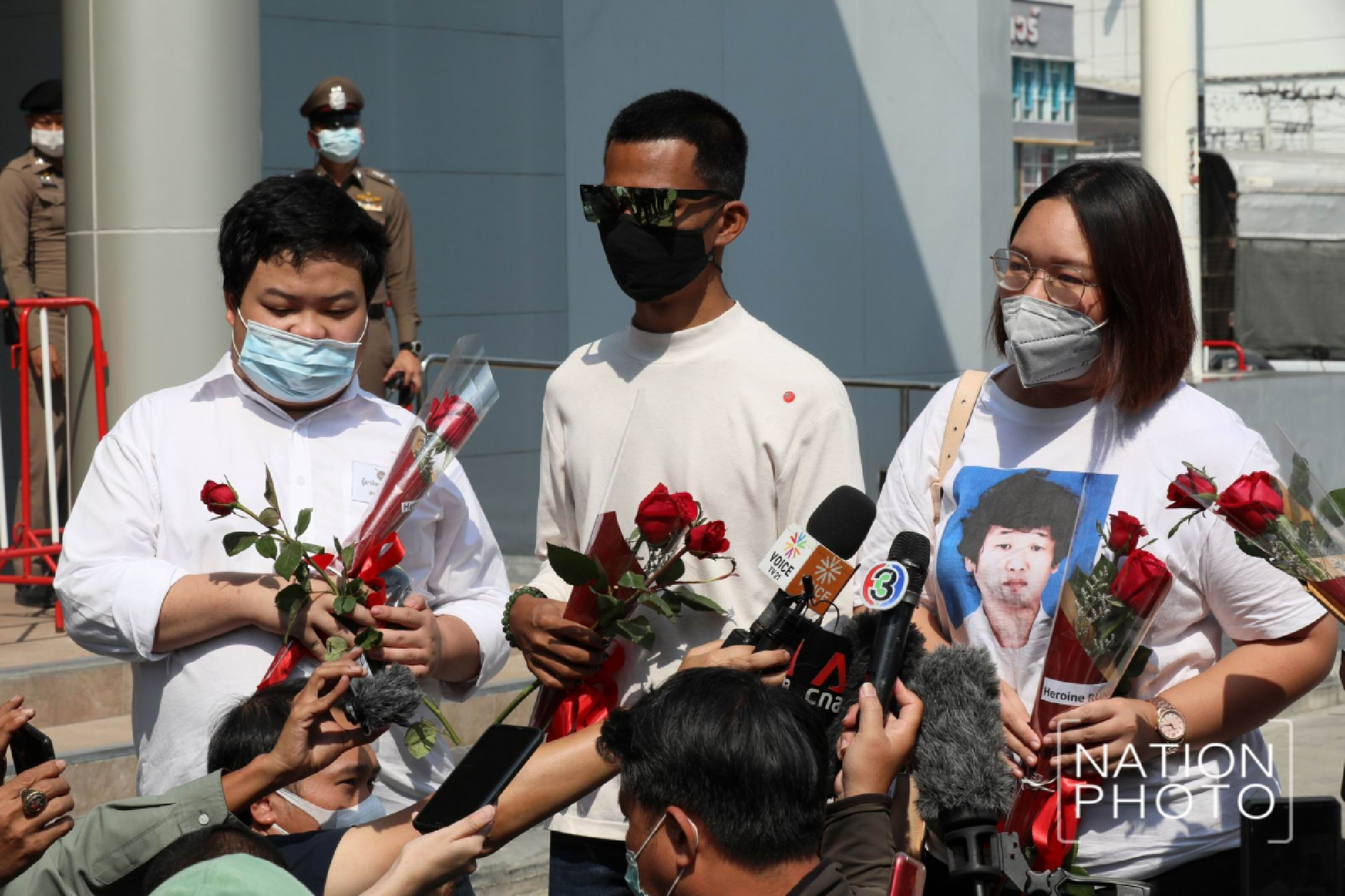 Protest leaders acknowledge lese majeste charges for speeches delivered last month