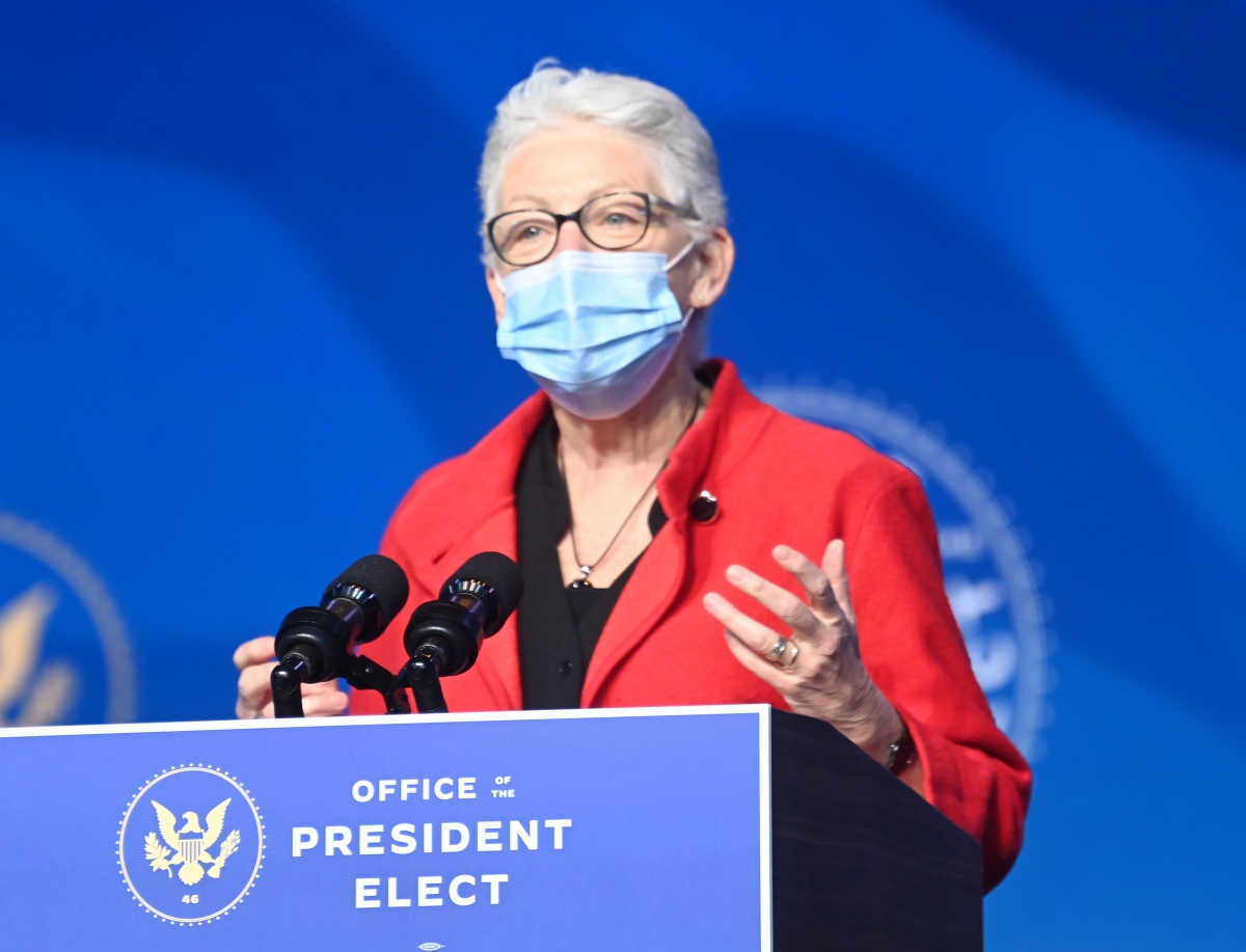 Gina McCarthy, an appointee for deputy national climate adviser to President-elect Joe Biden, says the executive orders aim to "move forward in combating the climate crisis." She is photographed Dec. 19, 2021, in Wilmington, Del. MUST CREDIT: Washington Post photo by Jonathan Newton