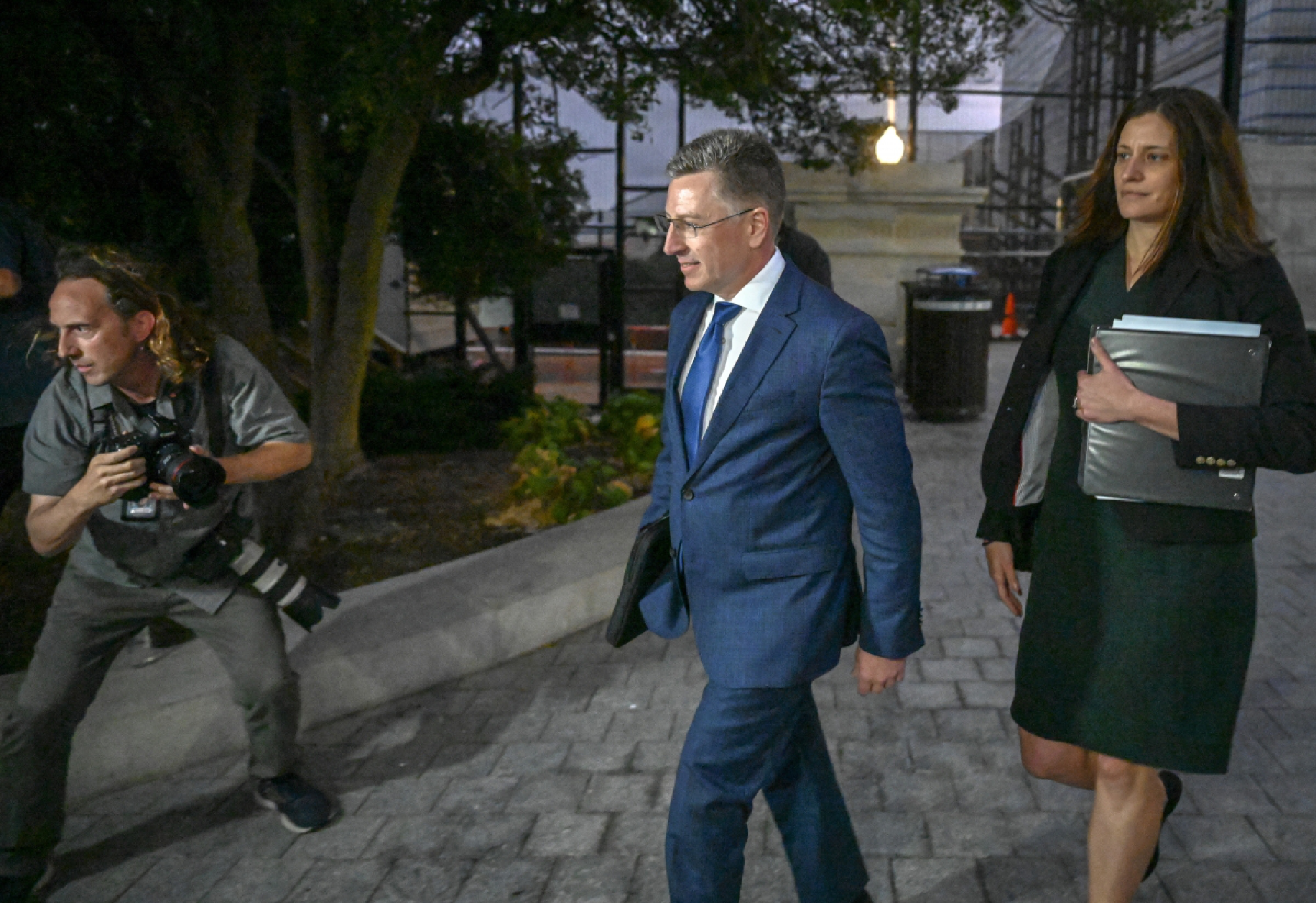 Former envoy to Ukraine, Kurt Volker, departs the Capitol on Oct. 3, 2019 after meeting with the House Intelligence Committee as part of investigations into the then President Donald Trump's dealings with that country. MUST CREDIT: Washington Post photo by Bill O'Leary.