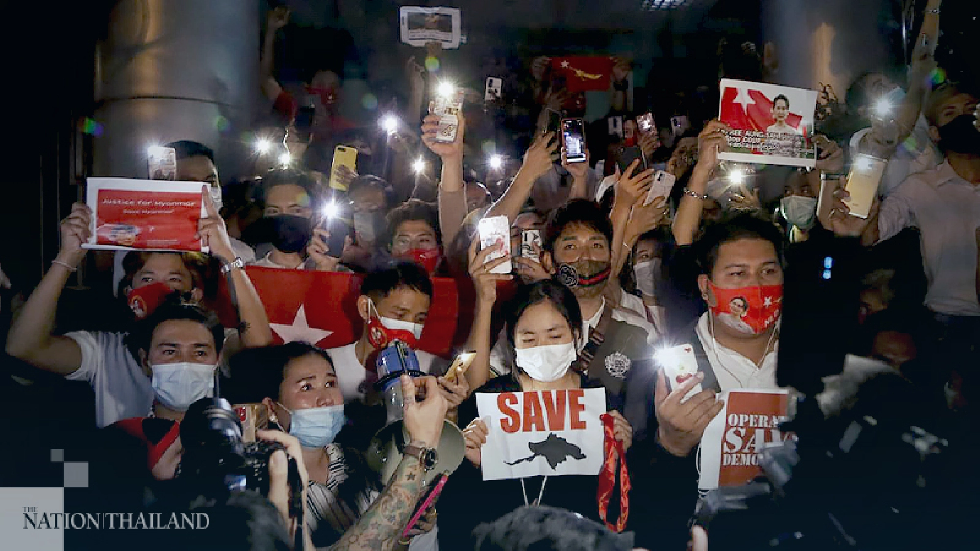 Bangkok protesters ‘light up Myanmar’ after Monday’s coup 