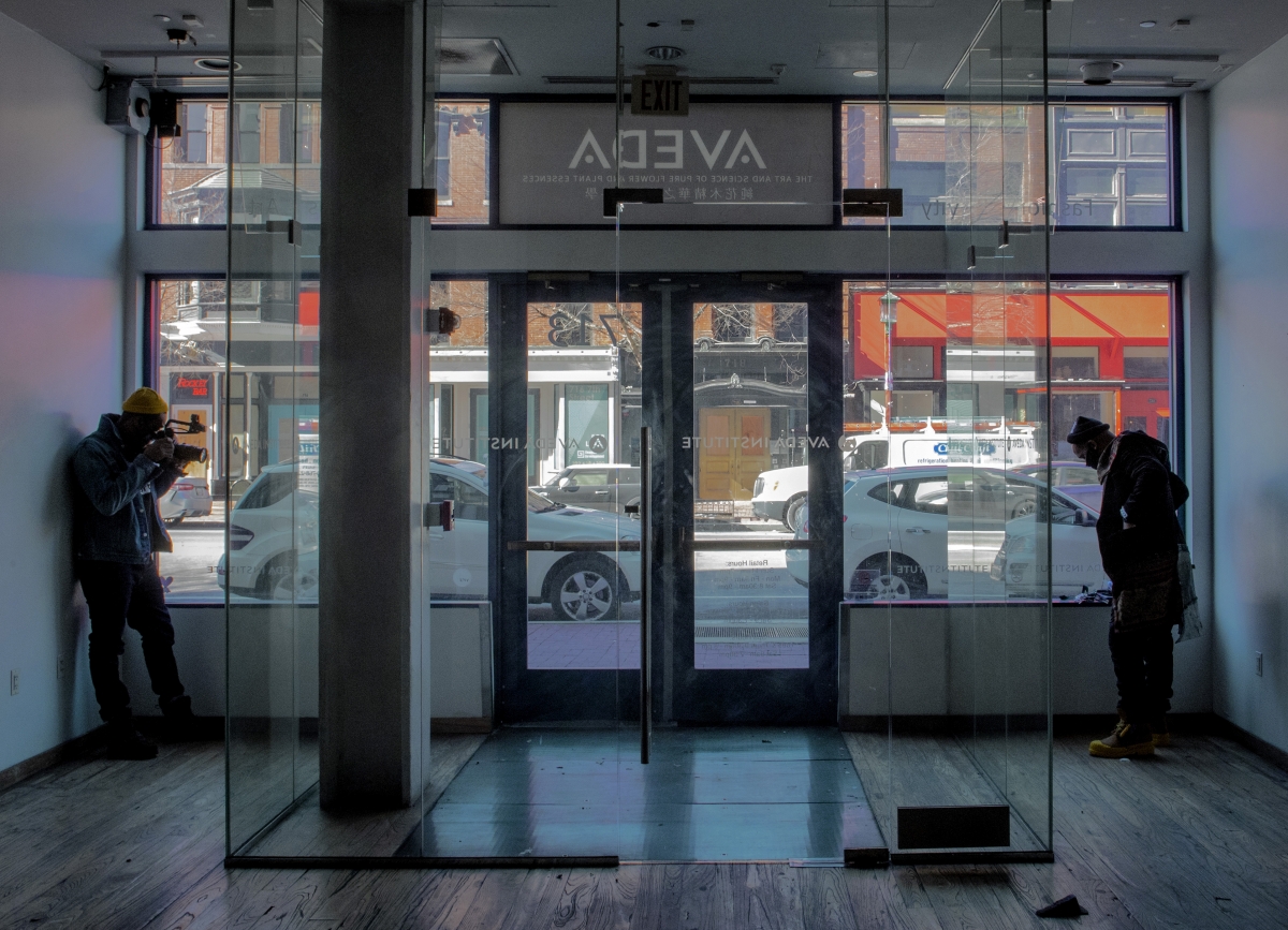 The first floor of the former Aveda Institute in Washington, D.C. MUST CREDIT: Washington Post photo by Bill O'Leary
