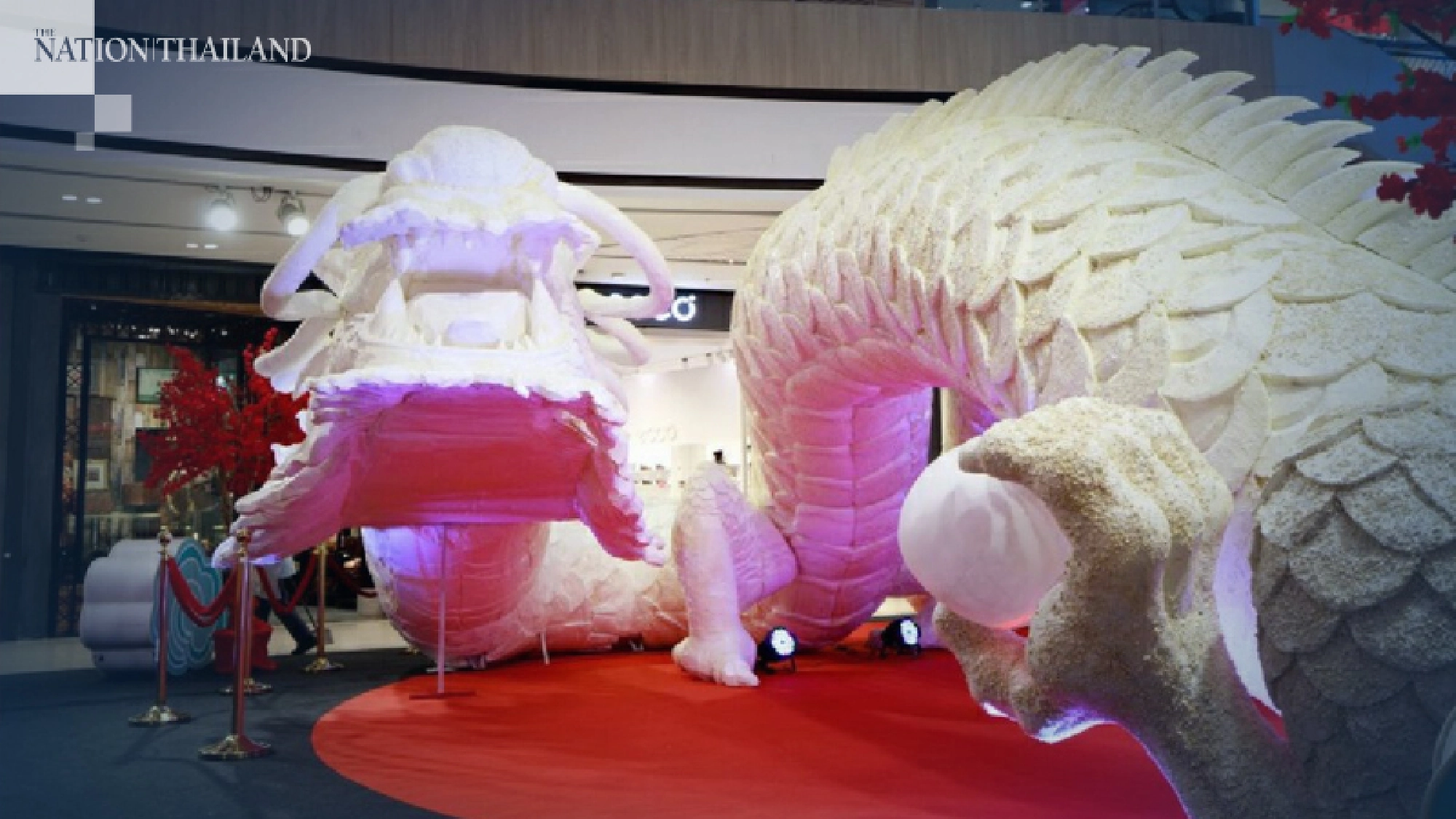 Huge dragon lies in wait for the Ox at Korat’s CentralPlaza