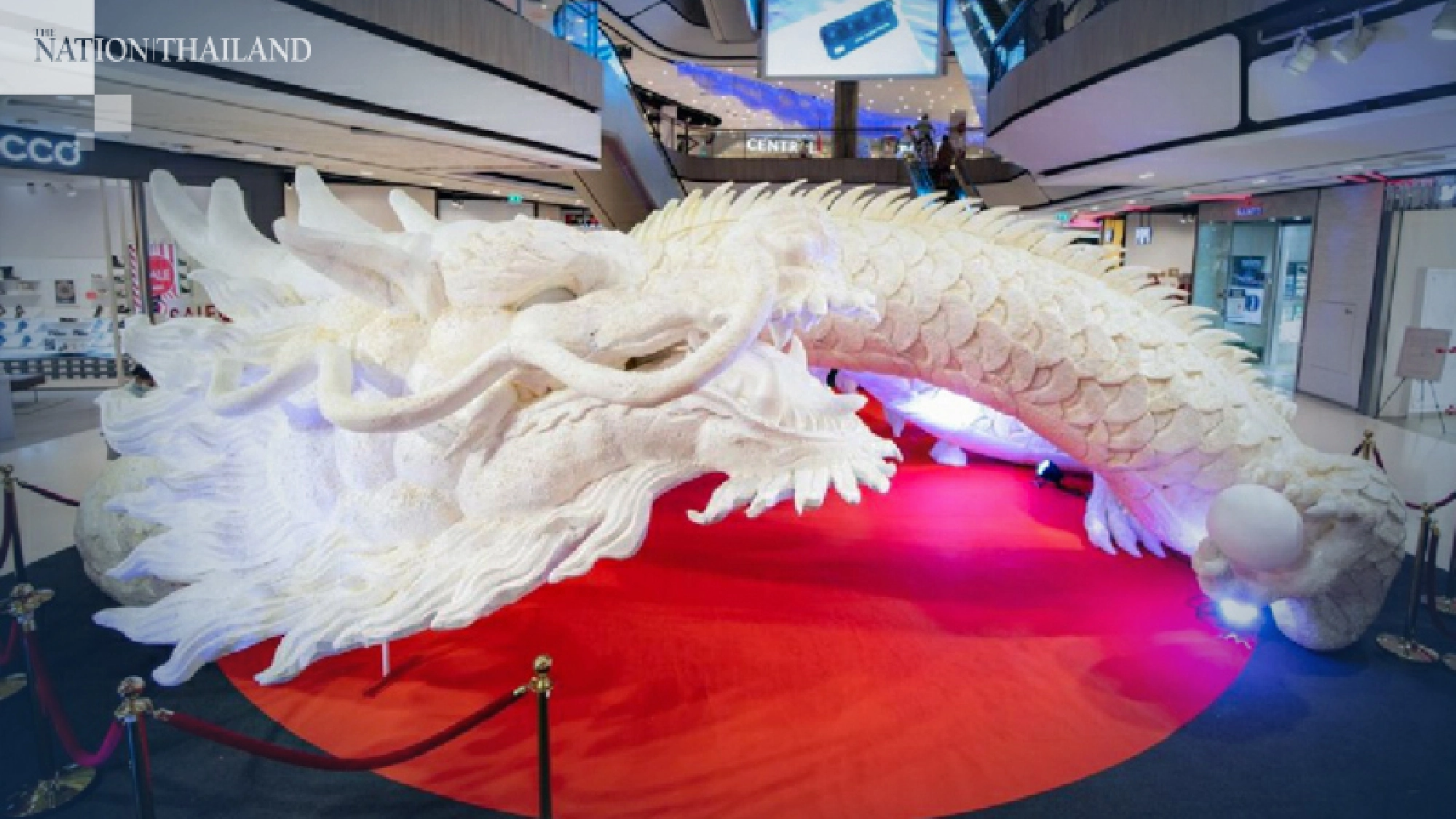 Huge dragon lies in wait for the Ox at Korat’s CentralPlaza