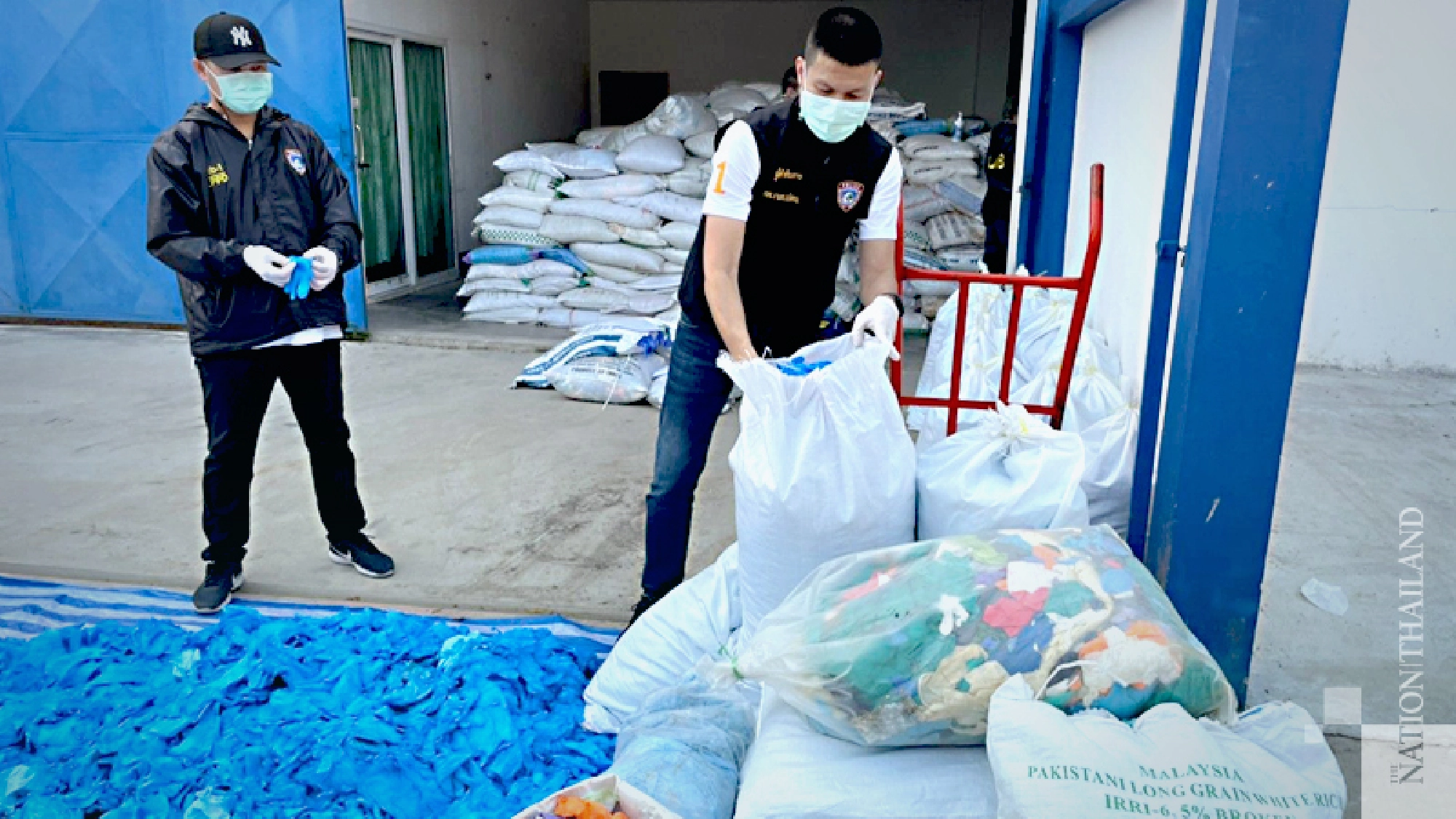 Crackdown on business recycling used rubber gloves