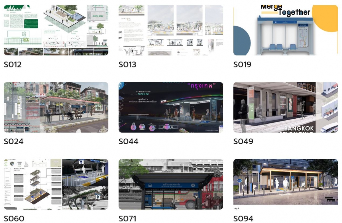 Bus shelter designs by students