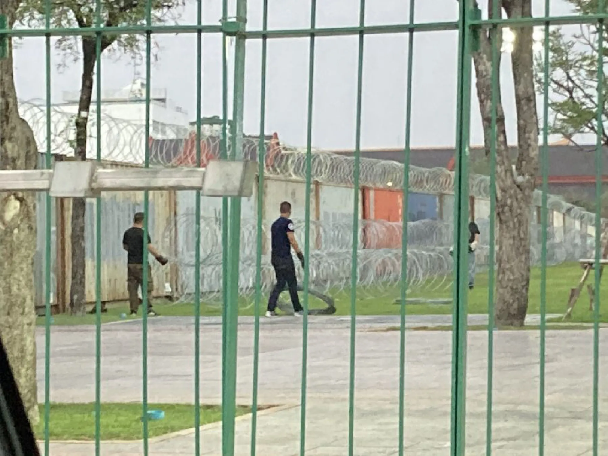 Container wall built around Sanam Luang in anticipation of pro-democracy protests