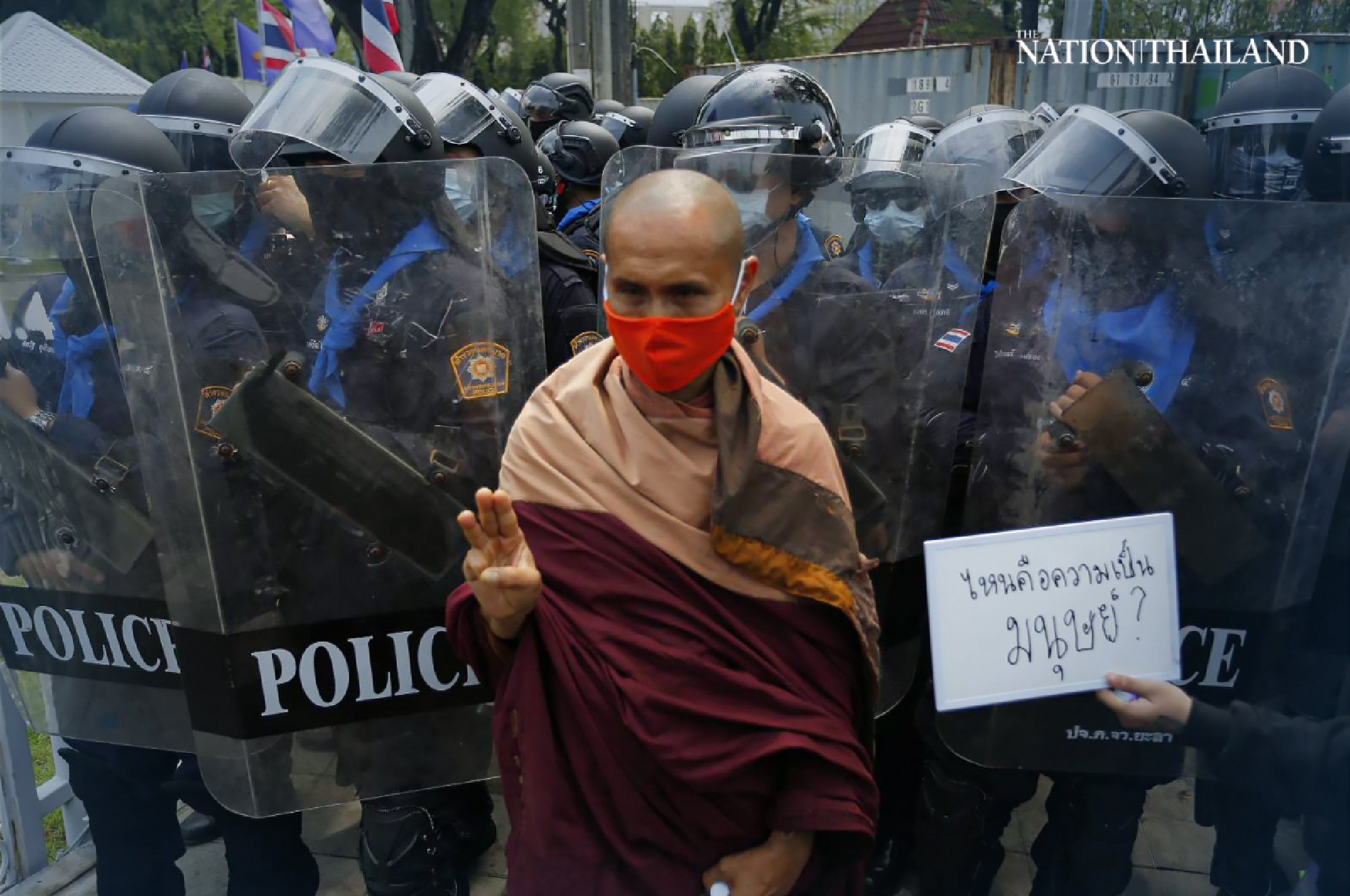 Police anchor container barricade at Govt House for Tuesday’s protest