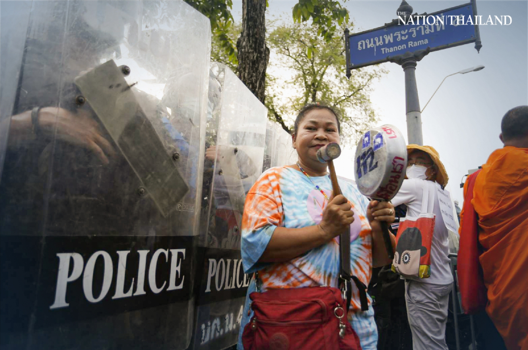 Police anchor container barricade at Govt House for Tuesday’s protest