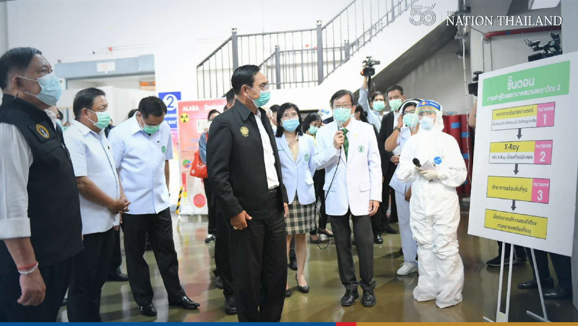 Prime Minister Prayut Chan-o-cha oversaw the preparations at Bangkok’s fourth field hospital on Wednesday as Thailand battles its third wave of Covid-19.