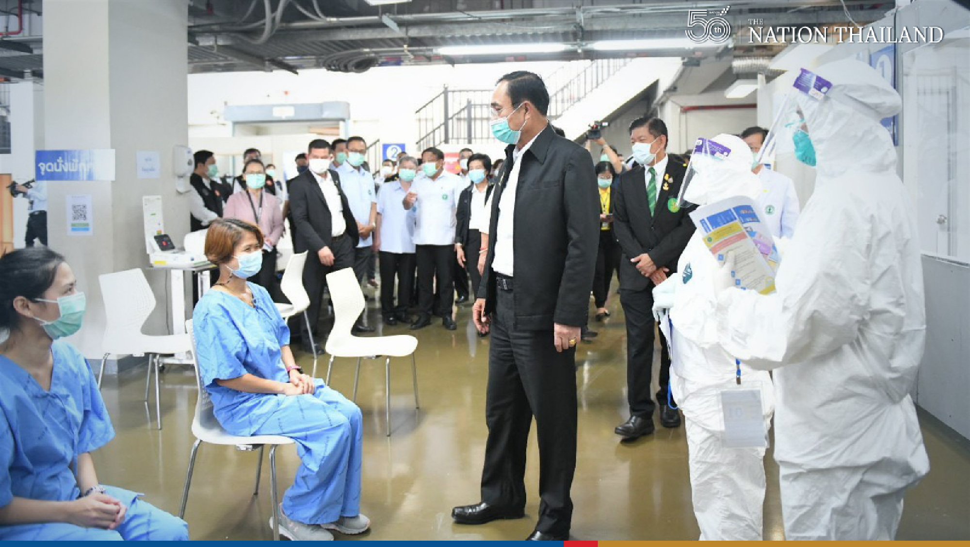 Prime Minister Prayut Chan-o-cha oversaw the preparations at Bangkok’s fourth field hospital on Wednesday as Thailand battles its third wave of Covid-19.