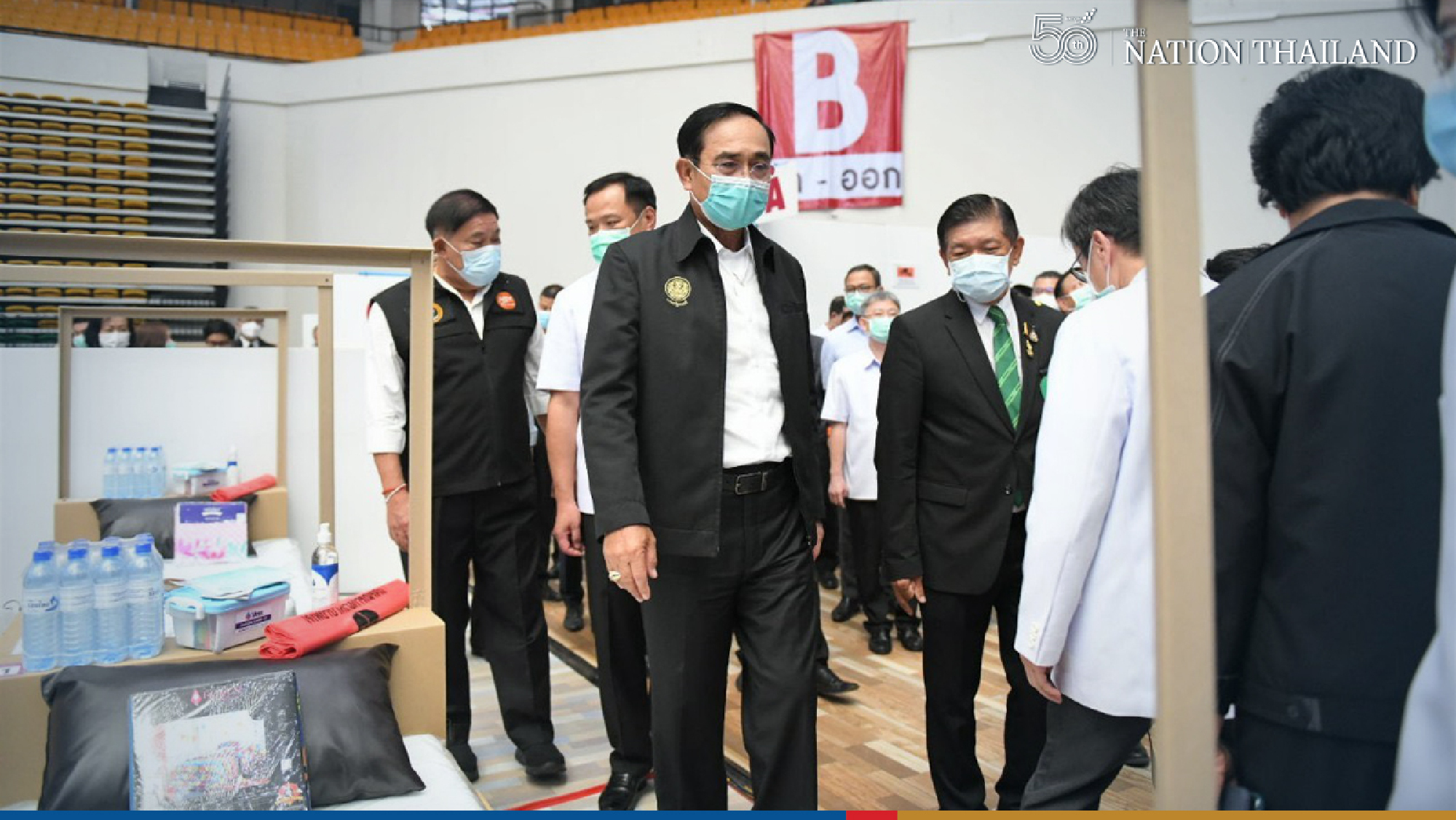 Prime Minister Prayut Chan-o-cha oversaw the preparations at Bangkok’s fourth field hospital on Wednesday as Thailand battles its third wave of Covid-19.