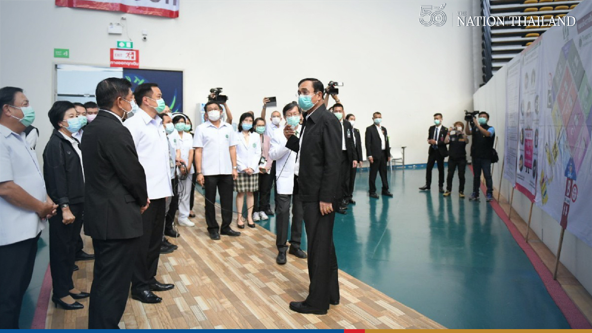Prime Minister Prayut Chan-o-cha oversaw the preparations at Bangkok’s fourth field hospital on Wednesday as Thailand battles its third wave of Covid-19.