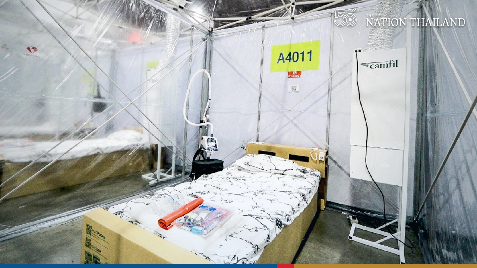 Impact’s huge Challenger Hall set up as fully equipped field hospital