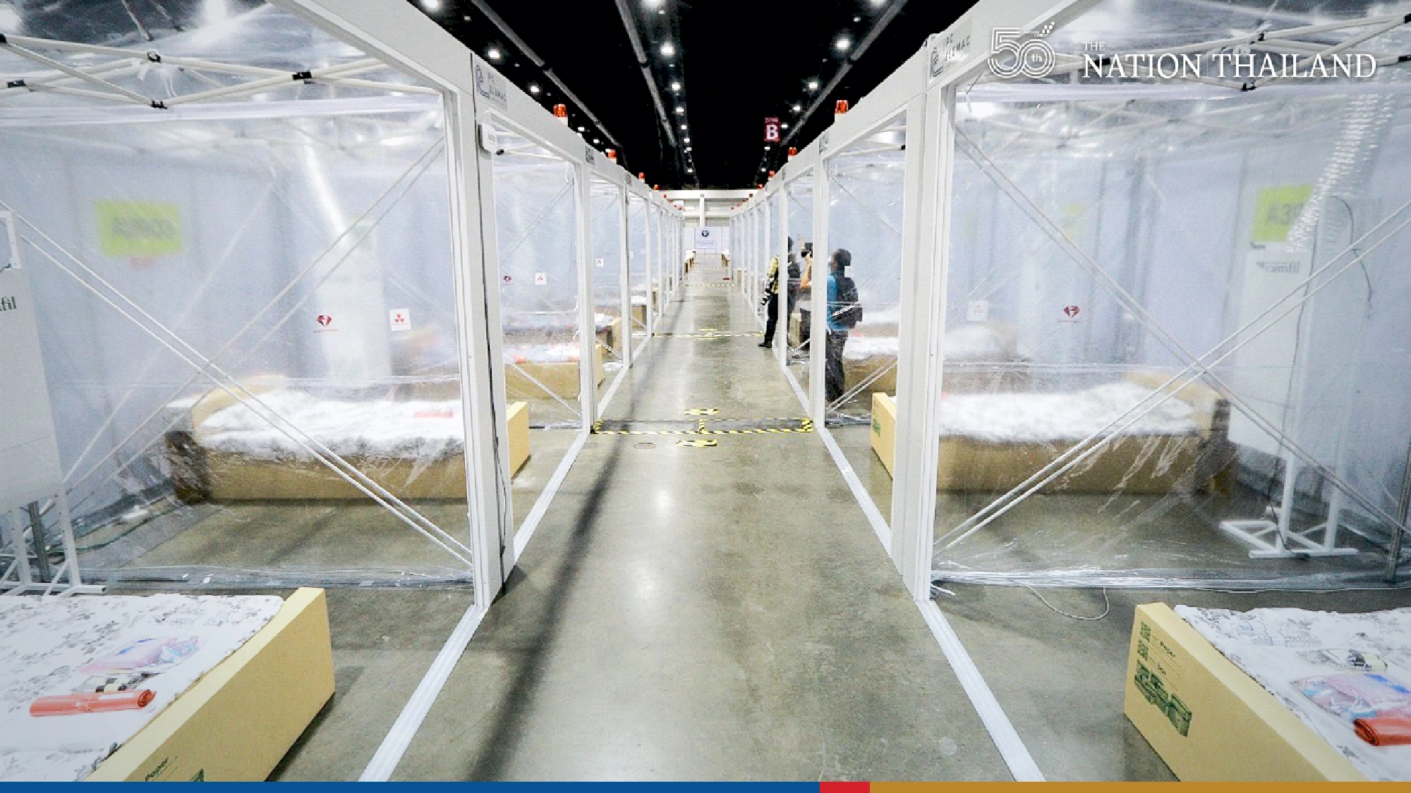 Impact’s huge Challenger Hall set up as fully equipped field hospital