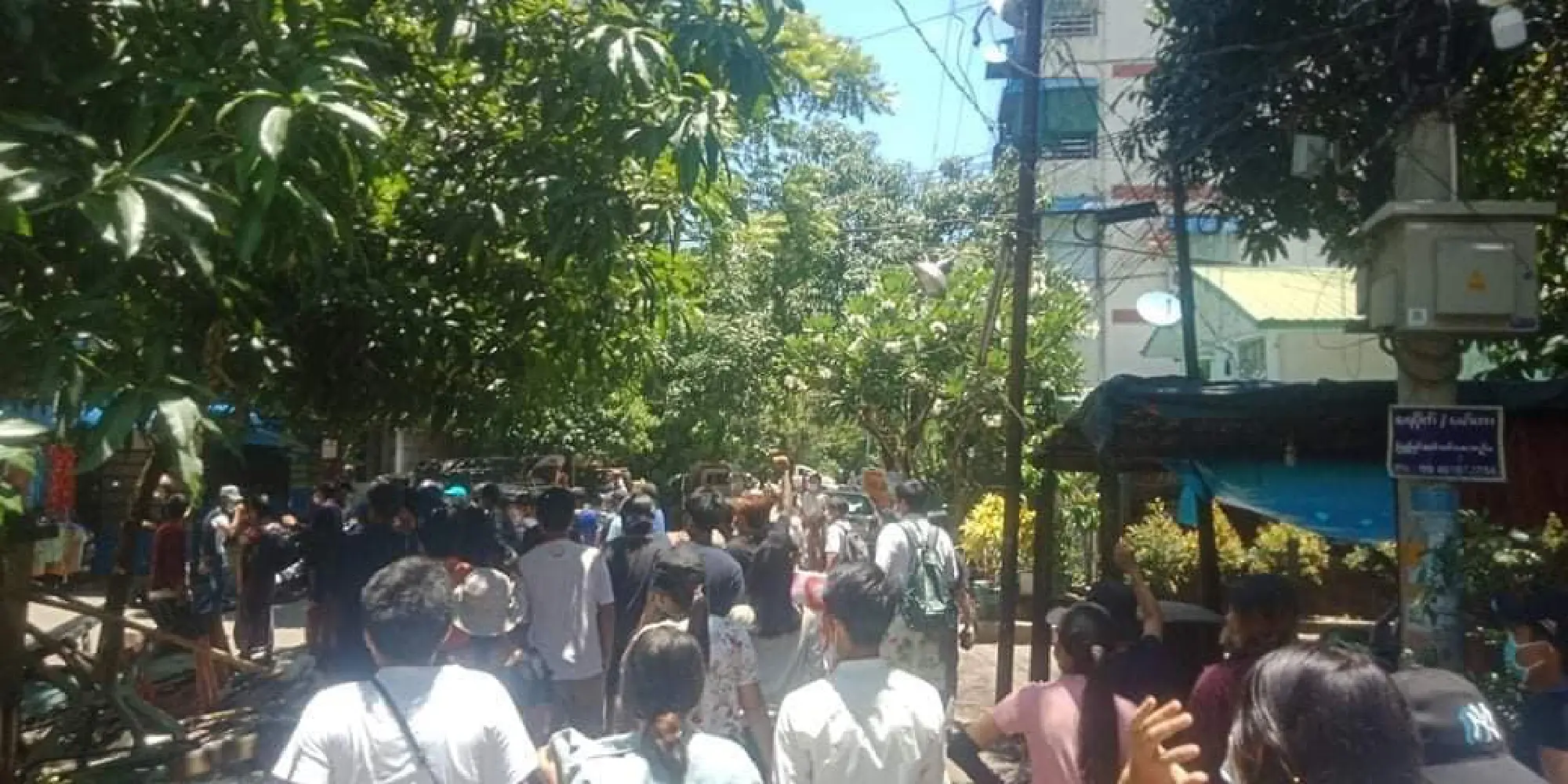 Myanmar spring protests held at several townships in Yangon