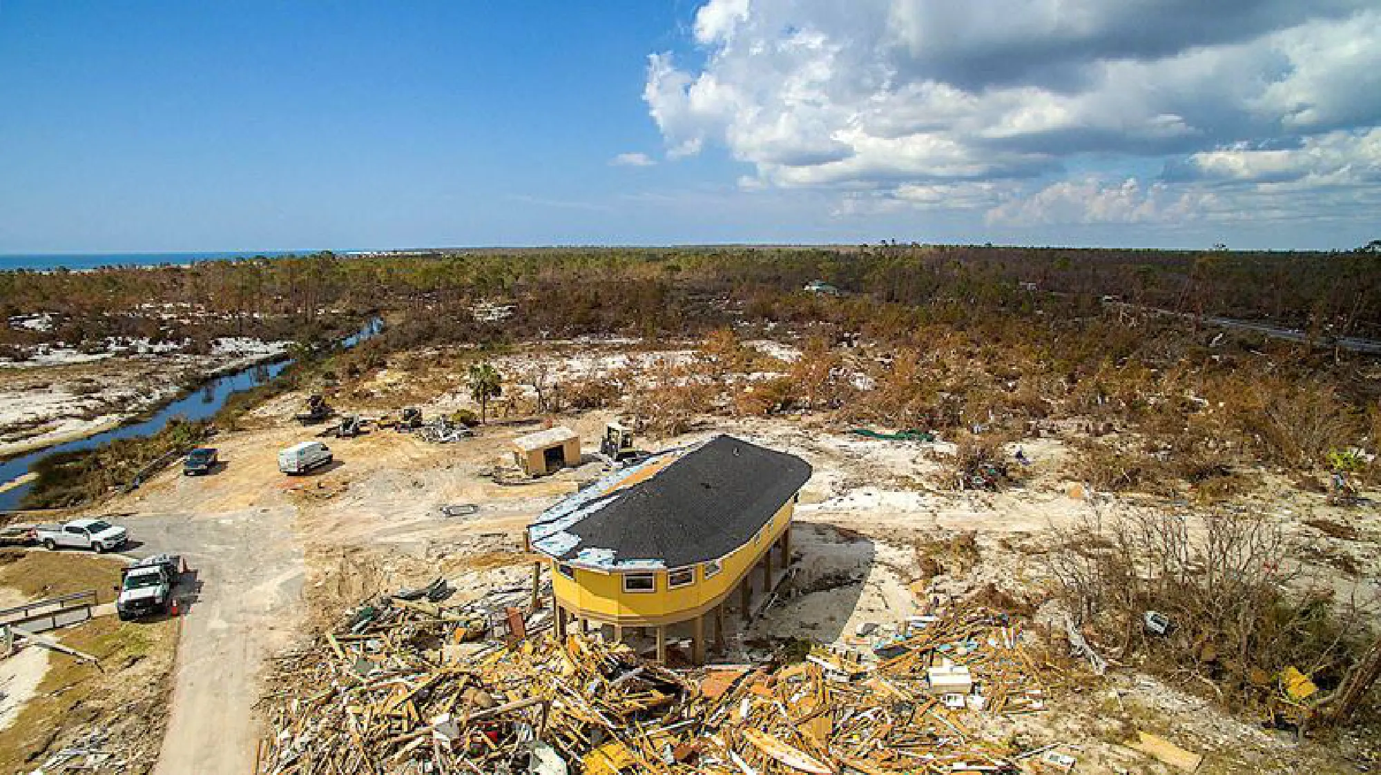 A Deltec home remains standing in Mexico Beach, Fla. following the passage of Category 5 Hurricane Michael in October of 2018. MUST CREDIT: Deltec