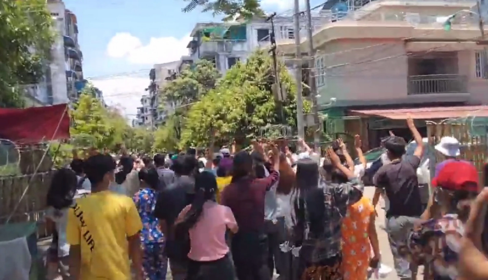 Myanmar spring protests held at several townships in Yangon