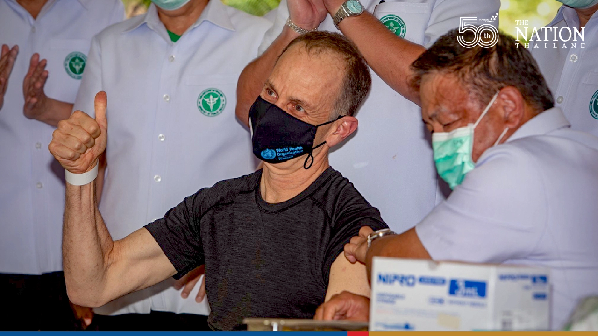 Nonthaburi resident becomes first recipient of locally made AstraZeneca vaccine