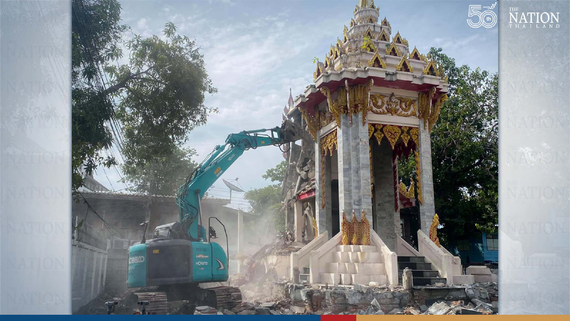 Bangkok temple’s crematorium collapses from weight of Covid deaths