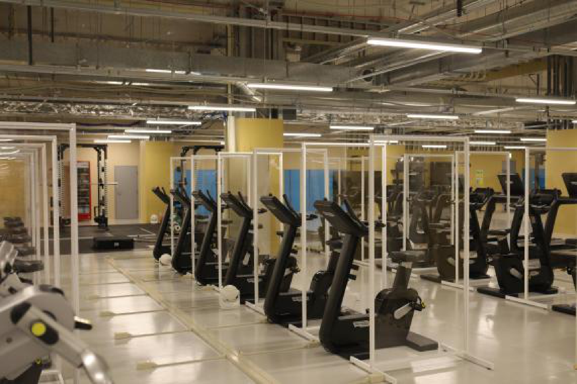Photo taken on June 20, 2021 shows the gymnasium inside the Olympic Village for the Tokyo 2020 Olympic Games in Tokyo, Japan.