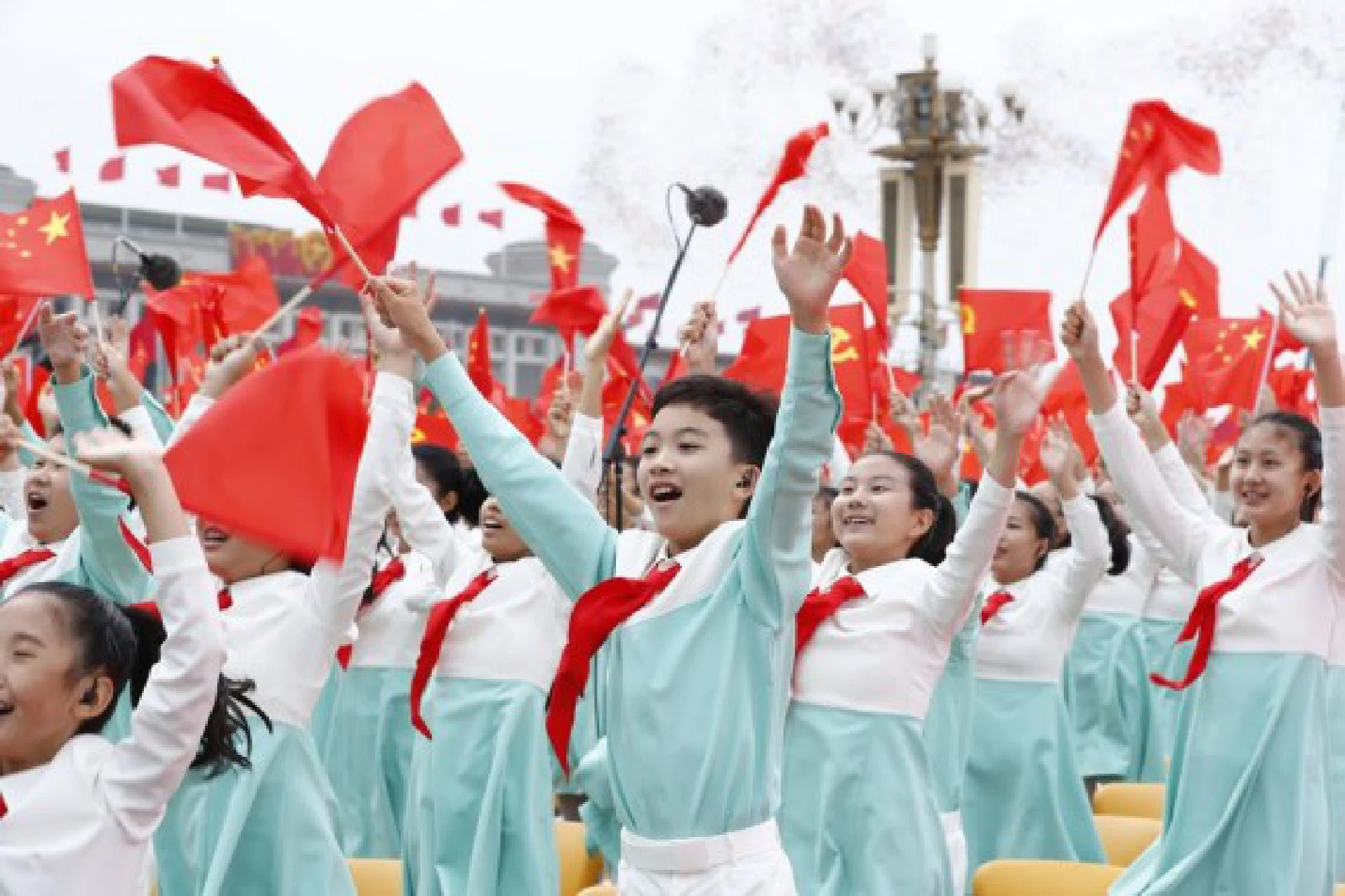 A ceremony marking the centenary of the Communist Party of China (CPC) is held at Tian'anmen Square in Beijing, capital of China, July 1, 2021. 