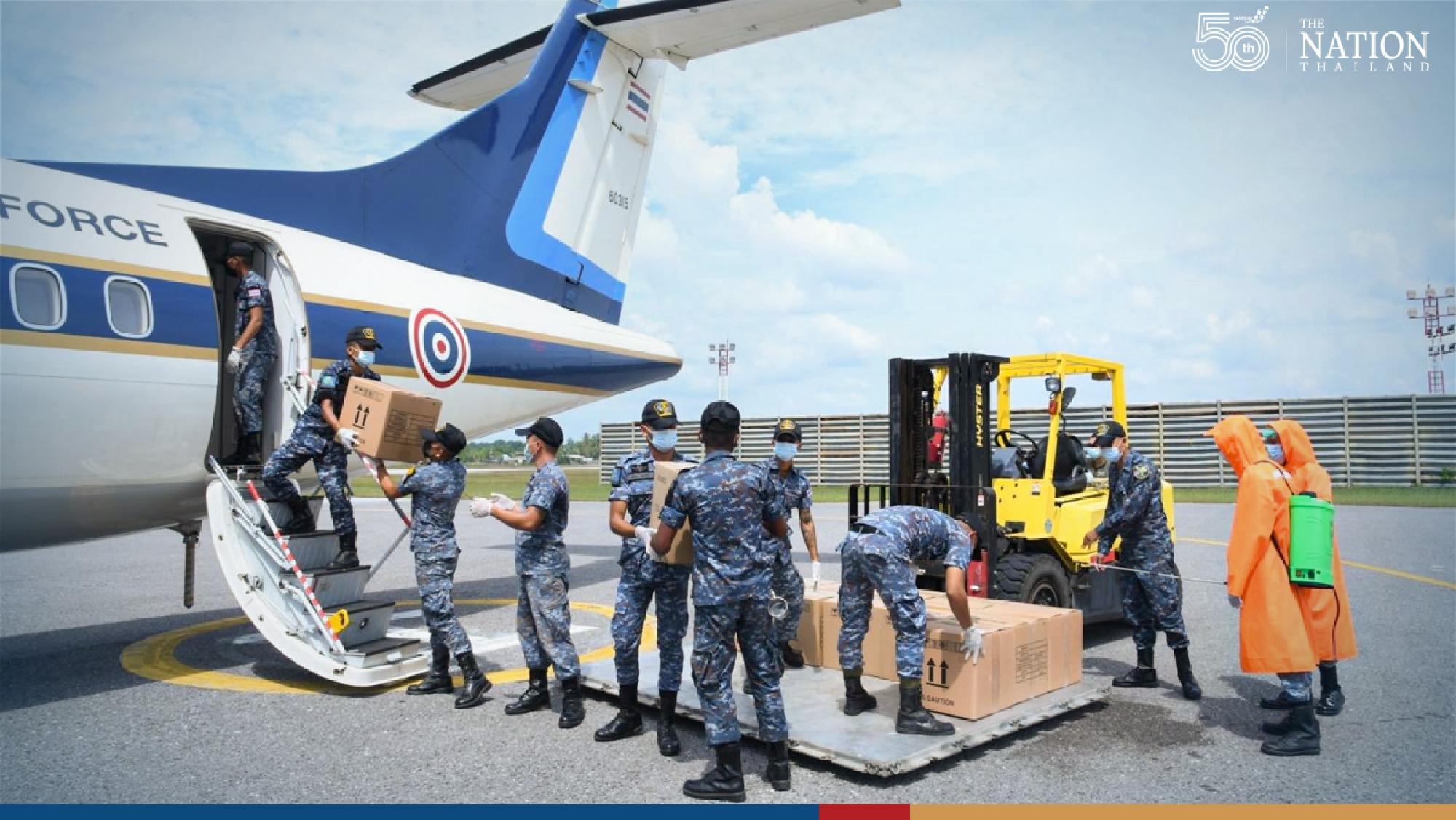 Thai Air Force steps up in Covid battle by flying rapid test kits to South