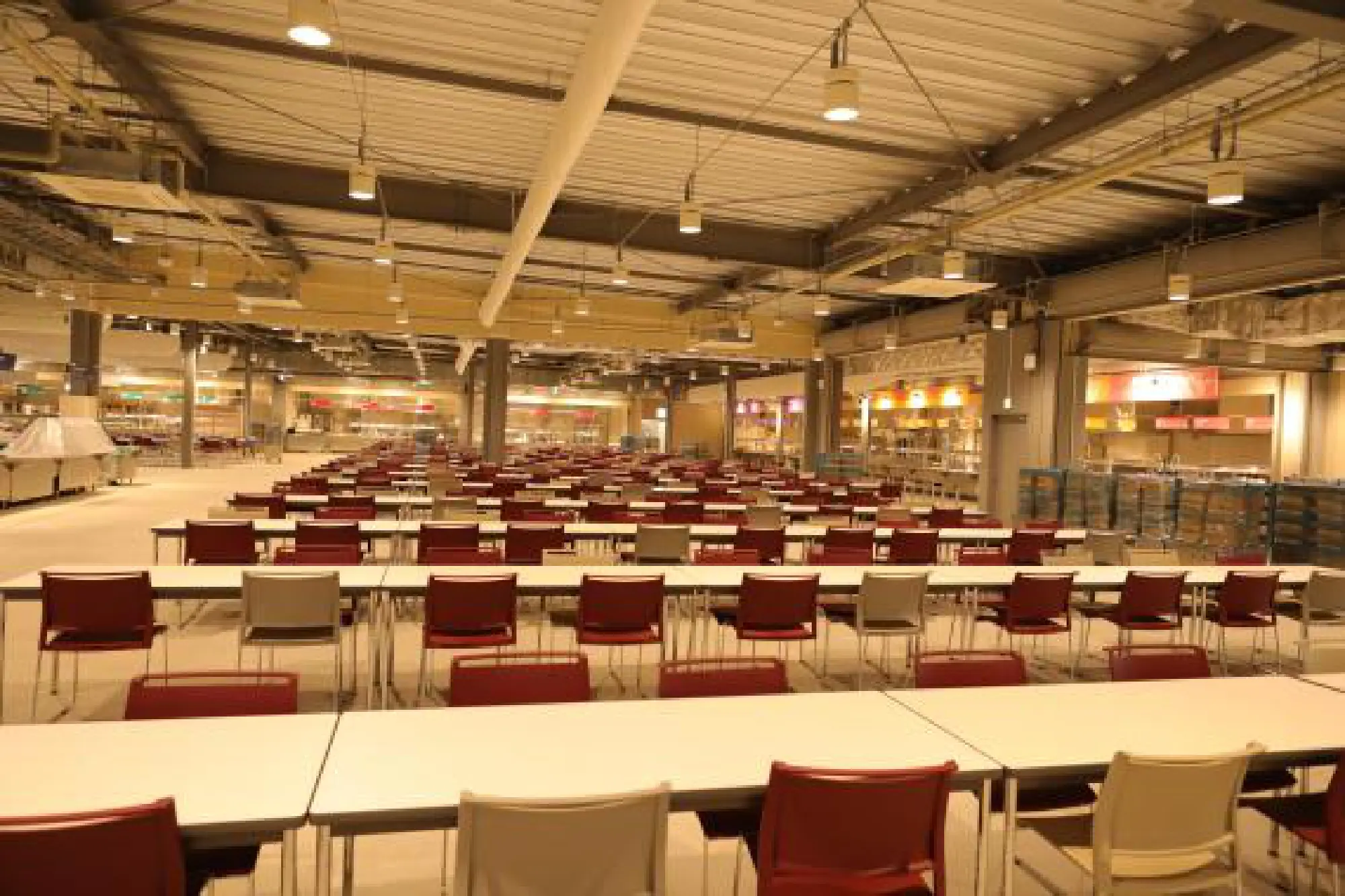 Photo taken on June 20, 2021 shows the atheletes' canteen at the Olympic Village for the Tokyo 2020 Olympic Games in Tokyo, Japan.