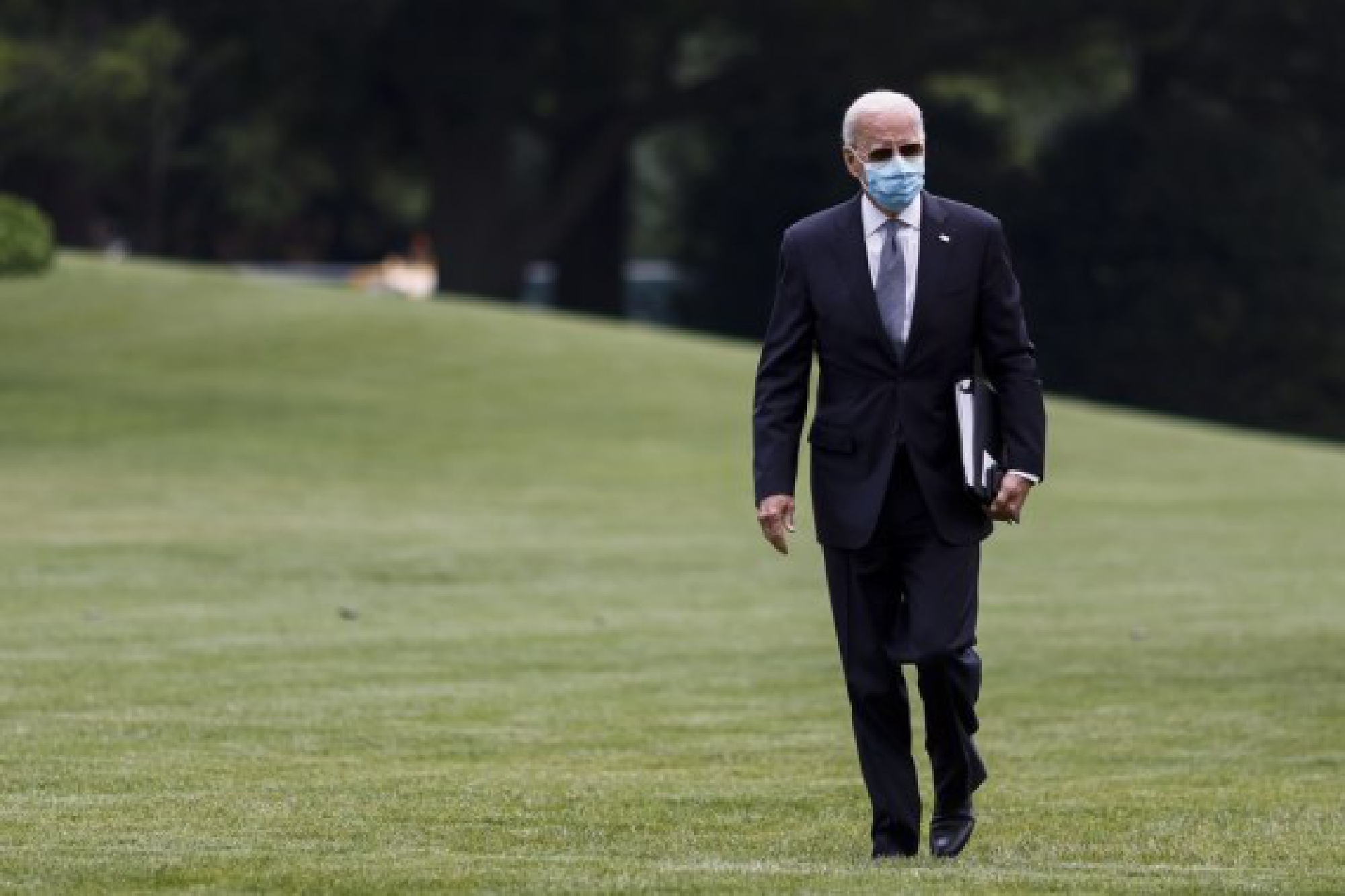U.S. President Joe Biden returns to the White House after spending the weekend in Camp David, in Washington, D.C., the United States, on Aug. 2, 2021.