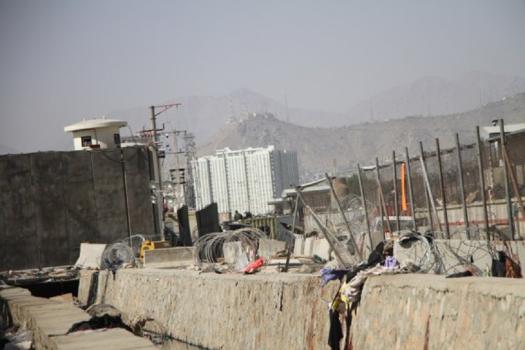 Photo taken on Aug. 27, 2021 shows the explosion site near the Kabul airport in Afghanistan.